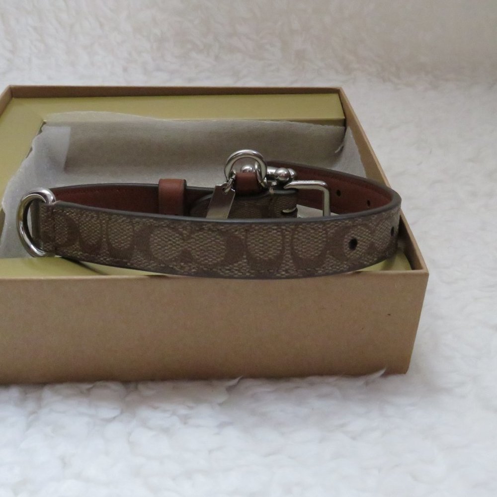 Coach Small Pet Collar (Khaki/Saddle)